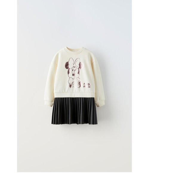 ZARA Minnie Mouse Sweatshirt Dress, Size 9-12 Months NEW WITH TAG!
